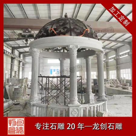 花崗巖石雕涼亭 單層雙層六角八角款式，適配庭院公園、鄉村廣場、古建景區場景定制安裝